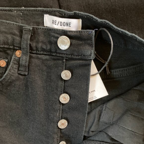 RE/DONE Originals 70s Stove Pipe Jeans Black Sz. 27 NWT - Picture 6 of 7